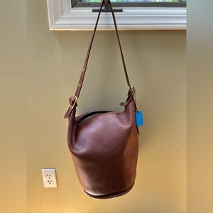Vintage Coach brown bucket bag